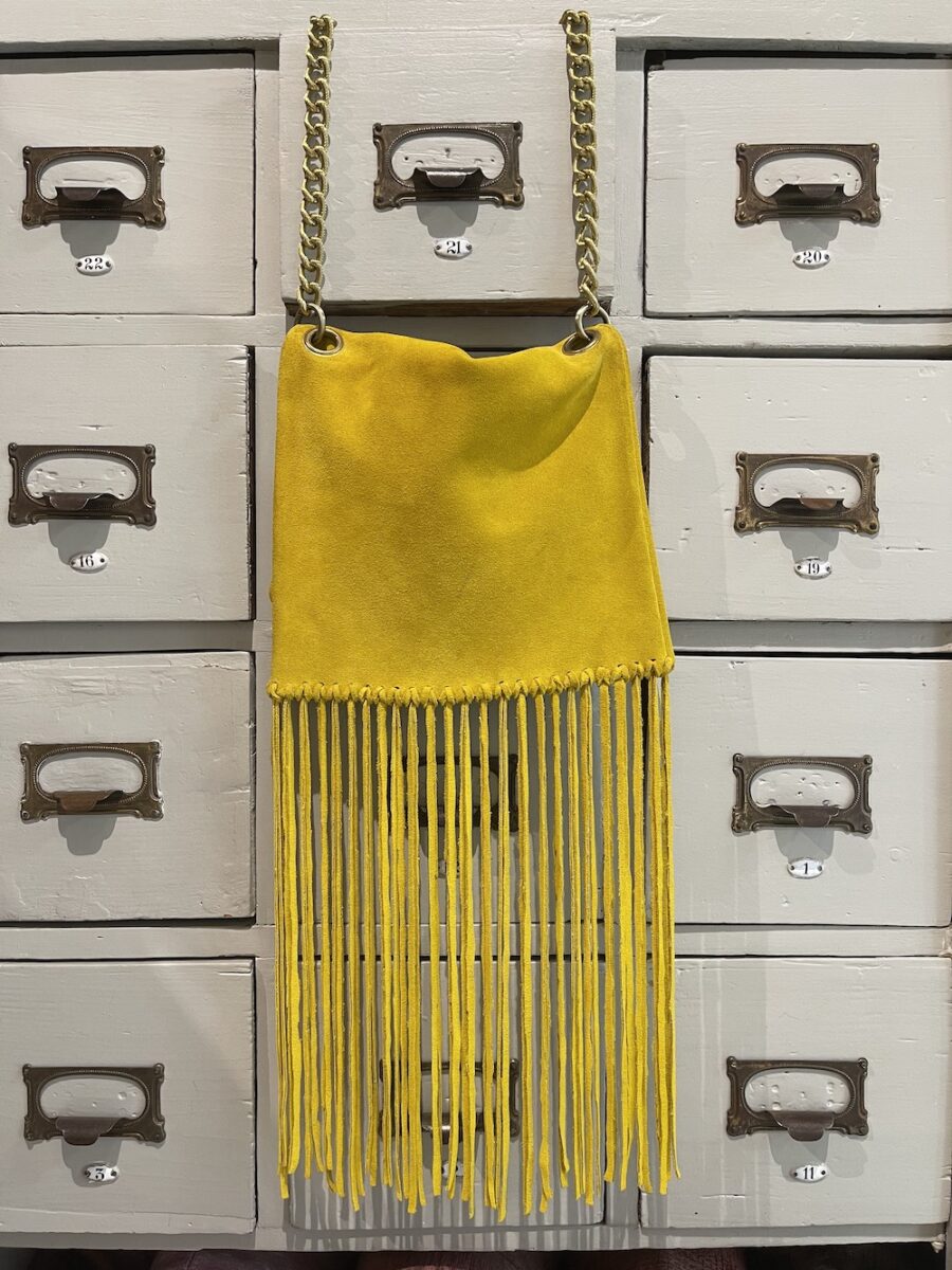 anomisa yellow suede fanny pack