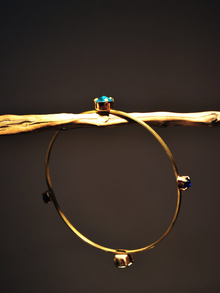 Bracciale 4 cristalli colorati Azzurro